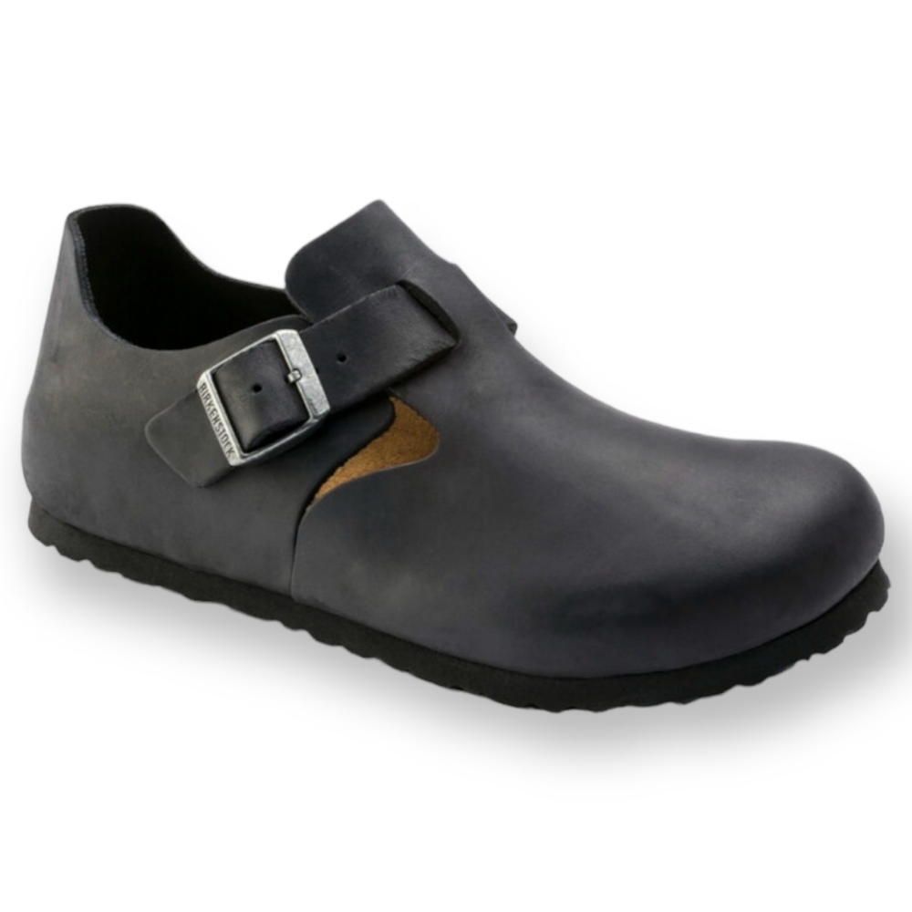 Birkenstock London Black Oiled Leather Shoe Size 42